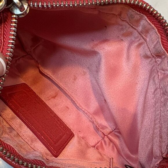 Coach Wristlet Bag Purse Leather Signature OpArt Logo Quilted Clutch Mini Bag - Picture 15 of 16